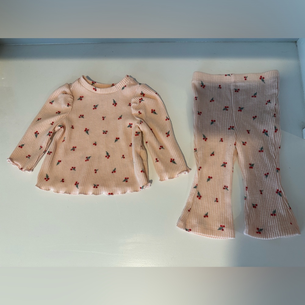 Cat & Jack 2pc Matching Set Christmas Outfit Baby Girl Size 0-3 Months